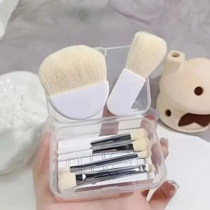 ZENO 6Pcs/Set With Storage Box Mini Makeup Brush Set Soft Bristles Multiple Brush Heads Cosmetic Brushes Set Makeup Essentials Blending Brush Travel Makeup Brushes Makeup Application