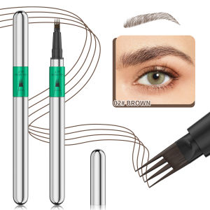 Hellokiss Waterproof Eyebrow Pen Microblading Eyebrow Pencil With 4 Split Head Natural Looking Brows Makeup ( 5 Colors)