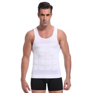 Mens Slimming Compression Vest Body Shaper Chest Abdominal Belly Control Belt Waist Trainer for Weight Loss