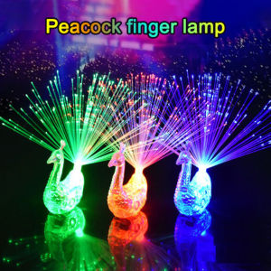 [Color: Random] 1/2/5pcs LED Colorful Peacock Finger Light Peacock Finger Light Glow In The Dark Luminous Toys
