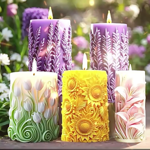 Silicone Moulds Flowers Pillar Molds Handmade Ornament Molds Epoxy Resin Molds Plasters Molds for Making