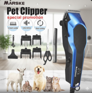 [SG Stock] MARSKE Professional Pet Clipper | Heavy Duty Dog Hair Trimmer | Ultra Quiet High Power Cat Grooming Kit for Thick Coats