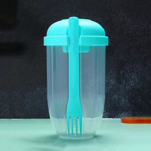 BW-C863 Botol Salad 1000ML dengan Sendok Garpu + Botol Saus Kecil Praktis Portable / Tempat Makan