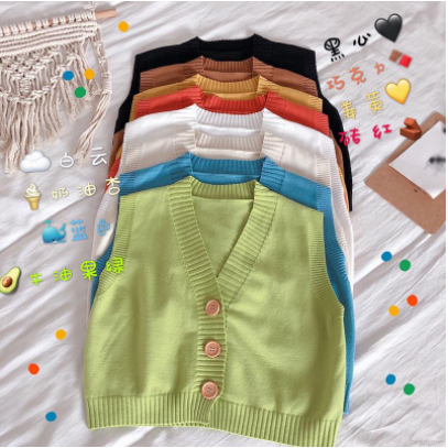 Blouse Knitted Vest Shopee [Adults] Comfortable V-Neck Crop Top Cardigan  For Women Long Sleeves Winter Knit Knitted Sweater