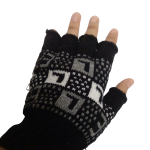 Găng tay bao tay len nam cắt ngón chống nắng màu đen