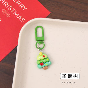 Cartoon Christmas keychain cute backpack pencil case accessories key pendant Christmas childrens small gift pendant