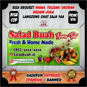Spanduk Salad Buah Banner Salad Buah Backdrop Salad Buah / Spanduk Banner Backdrop Jualan Makanan Salad Buah Segar Yang Lagi Viral