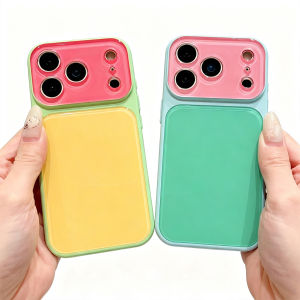 Luxury Colorful Color Collision Camera Window Acrylic Case For iPhone 18 17 16 15 14 Pro Max Shockproof Candy PC Hard Back Cover