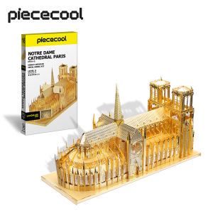 Piececool 3D Metal Puzzles for Adult Notre Dame Cathedral Paris Model Building Kits DIY Metal Model Kits Architecture Building Blocks Gift for Kids