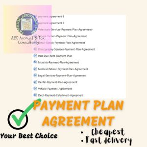 ALL 13 sets Payment Plan Agreement/ Documents template Professional Payment Agreement - CHEPEST PRICE-JUST 1 PRICE