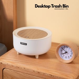 LOCAUPIN 2L Mini Desktop Trash Can with Cover Table Small Size Garbage Can Household Kitchen Desk Paper Trash Disposal