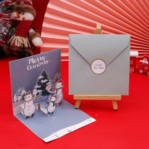 3D Christmas Gift Card Christmas Retro Greeting Card Holiday Celebration Handwritten Gift Card