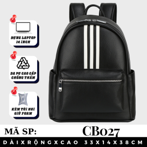 Balo Da Thời Trang Balô da Lv Da Pu Cao Cấp Balo mc Cặp Đi Học Đi Chơi Balo Đựng Laptop 14 Inch CATTIE CB048