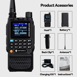 20KM Motorola GP360 Portable Mini Radio Walkie Talkie Long Range 10W 4800mAh 199 Channels AM/FM Clear Audio Handheld Two Way Radio Long Range Walkie-Talkies Outdoor/School/Mountain area/Hotel/Kitchen/Underpass/High Rise IP54 Water/dust/shockproof