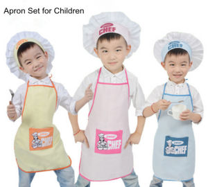 Cute Apron for Kids Kitchen DIY Painting Cooking Drawing Kindergarten Kids Chef Hats and Aprons Children Apron Set for Baby Girl Boy Aprons