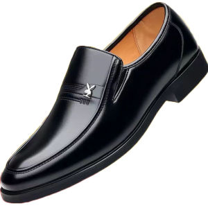 Julia-mall รองเท้าหนังชาย รองเท้าหนังแท้สีดำสำหรับใส่ทำงาน รองเท้าสำหรับโอกาสทางการ สำหรับเจ้าบ่าวและงานแต่งงาน