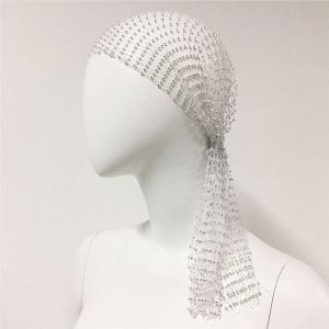 BAGUO Vintage Pearls Tulle Bridal Veil 130cm Pearls Waist Length Drop Veil Elegant Without Comb Wedding veil For Women
