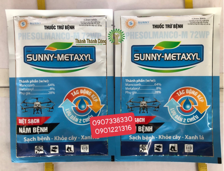 Thuốc trừ bệnh Sunny Mataxyl 72WP gói 100gr - Tác động kép, lưu dẫn 2 ...