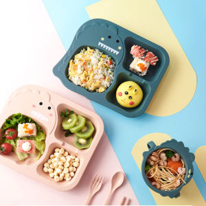LAKOE Peralatan Makan Sendok Dan Garpu Desain Dinosaurus Untuk Anak/mangkuk piring anak