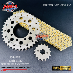 GEAR SET GIR SET RACING JUPITER MX NEW 135 SILVER GOLD 38T