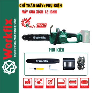 Thân Máy Cưa Xích Pin WORKFIX CS12BLChiều Dài Lam Xích 12 Inch Động cơ Không chổi than