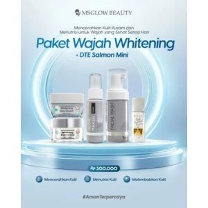 MS GLOW Paket Whitening + DTE MINI| Mencerahkan Memutihkan Hilangkan Kulit Kusam | MS GLOW Whitening 1 Paket