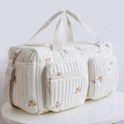 HamshMoc Mom Travel Bag Portable Tote Bag With Wide Handle Large Opening For Baby Items Storage And Organization