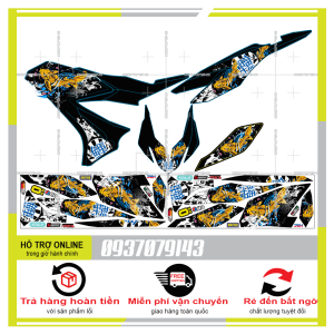 TEM RỜI WINNER X CÁ CHÉP DECAL PVC 5 LỚP KHỐNG THÂM NƯỚC