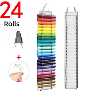 Vinyl Roll Holder 12/14Rolls PVC Vinyl Storage Rack Wall Mount/Hanging Over The Door Vinyl Organizer