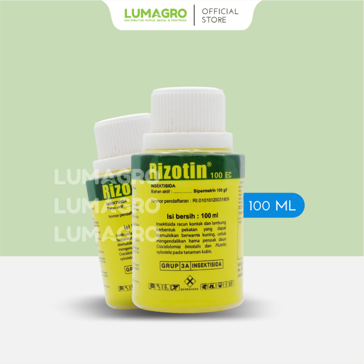 Insektisida Rizotin 100EC 100ml 250ml 500ml Sipermetrin Obat Pembasmi Hama Ulat Pada Segala Tanaman