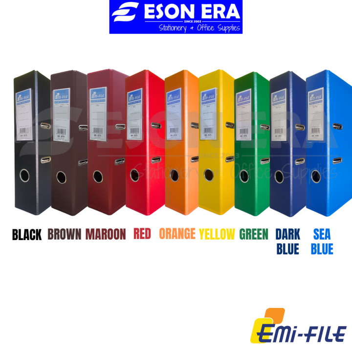 EMI A4 PVC Hard Cover Colour Lever Arch File 3inch 75mm 875-A4 Ring ...