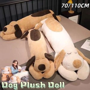 70/110CM Giant Huggable Dog Plush Doll Soft Stuffed Long Comfort Pillow Washable Bedroom Bolster
