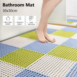 (Ready Stock)Thick Material 30cm x 30cm Anti-Slip Splicing Floor Mat Toilet Shower Bathroom Joint Mat Rug Anti Licin Tikar Lantai