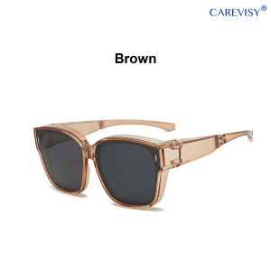 CAREVISY Foldable Wear Over Spectacles Sunglasses for Myopia UV400 Protection Anti Glare Driving Outing Outdoor Activities Sunglasses for Adults Men Women