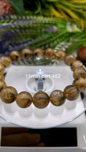 天然高级金发晶手串10/11mm Natural High Grade Gold Rutilated Bracelet