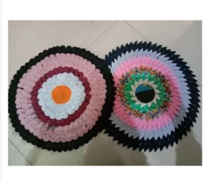 KESET KAIN BENTUK BULAT//KESET LANTAI KAIN