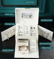 Multifunction Leather Jewelry Box With Lock Watch Earrings Necklace Jewelry Storage Organizer Women Jewelry Case Organizer. 