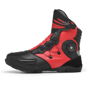 Terbaru Fashion  Kulit Sapi Sepatu Motor Touring Pria Bikers Boots Tinggi Race Balap Racing Anti Slip Riding Keren 378