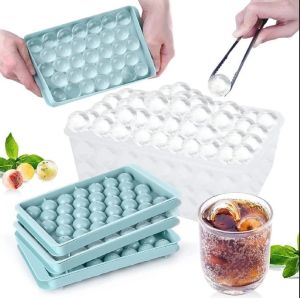Cetakan Es Salju Bola Puding 33 Slot - Silicone Berkualitas Tinggi Warna Ivory/Aprikot