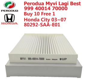 Buy 10 Free 1 Air Cond / Cabin Air Filter Perodua Myvi Lagi Best Honda Jazz  City ( 2003-2007 )  999  40014 70000  ( No Box)