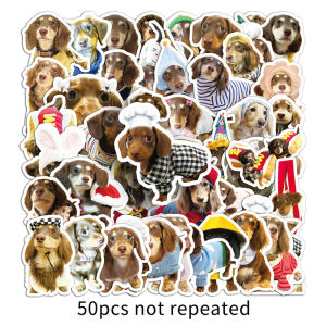 50PCS Dachshund ins style cute dog cartoon sticker notebook suitcase creative DIY decorative waterproof sticker