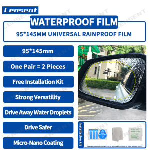 Lensent Car Rearview Mirror Pair Set 95*135mm Car Universal Rainproof Film Side Window High-Definition Water-Repellent Film Car Truck Suv Truck Universal Nano Anti-Fog Waterproof Film Free Installation Kit