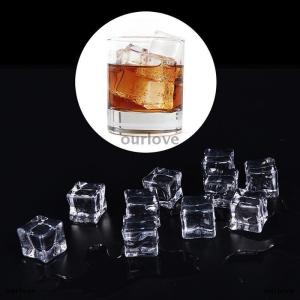 [COD] ourlove 10ชิ้น/แพ็ค acrylic ICE cubes Clear 2/2.5/3cm Square