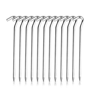 12 Pcs Heavy Duty Metal Tent Peg Camping Pegs Spikes Garden Stakes Rustproof Metal Anchors Outdoor Lawn Ground Pegs