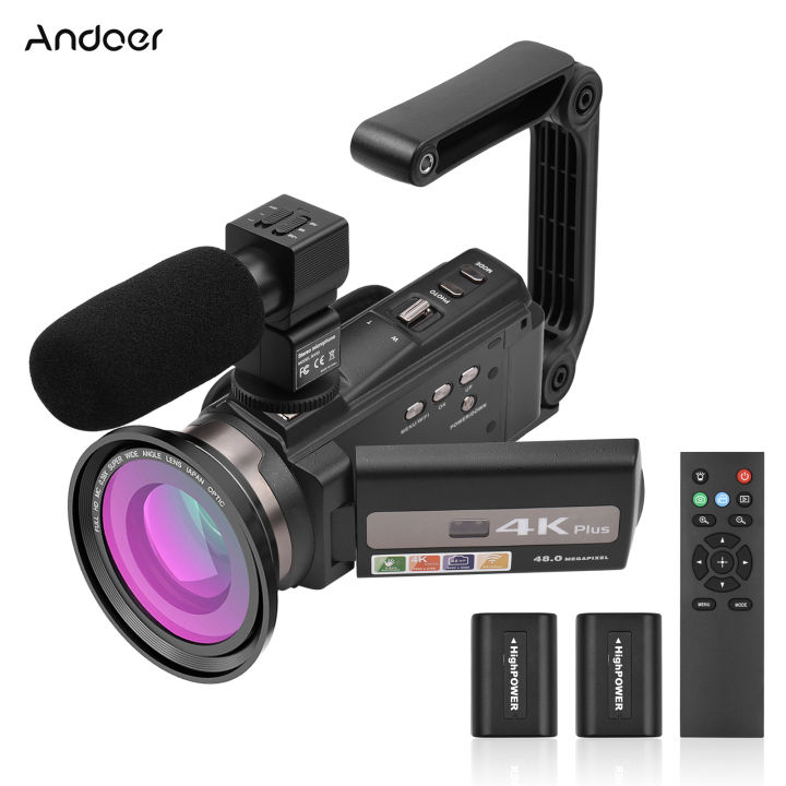 Andoer 4K/60FPS 48MP WiFi Digital Video Camera Set Camcorder