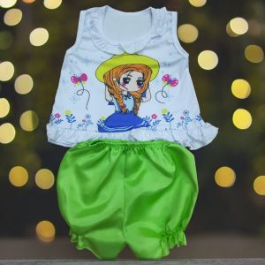 ชุดเด็กผู้หญิง ไซส์S 6-12เดือน 10โล (รบกวนเลือกแต่สีกางเกงนะจ๊ะเสื้อจะสุ่มลายให้จ้า) เสื้อเป็นผ้าไมโครไฟเบอร์ กางเกงผ้ามัน