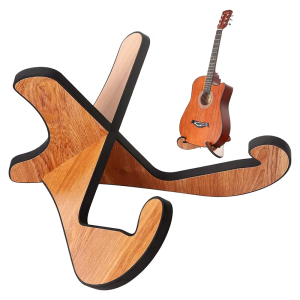 KAWES  Wooden Foldable Holder Stand Collapsible Vertical  ukulele  Display Rack Musical Instrument Part