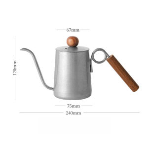 Hand-brewed Coffee Pot Brewing Kettle Ring Wooden Handle Stainless Steel Fine Mouth Drip Kettle Manual Brewing Coffee Machine