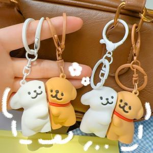 2Pcs/Set Luminous Little Fire Man Matching Key Ring Cute Creative Magnet Couple Keychain Backpack Pendant Valentines Day Birthday Presents