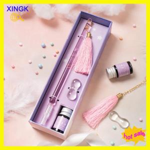XINGK 1 bộ bút thủy tinh màu kim cương Bộ Quà Tặng ký bút Quà tặng khuyến mãi